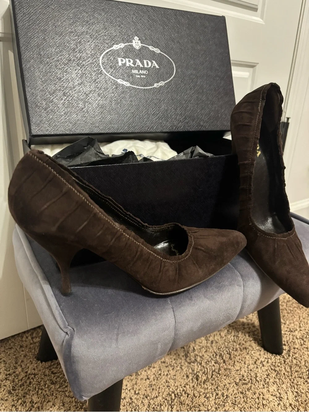Prada suede pumps